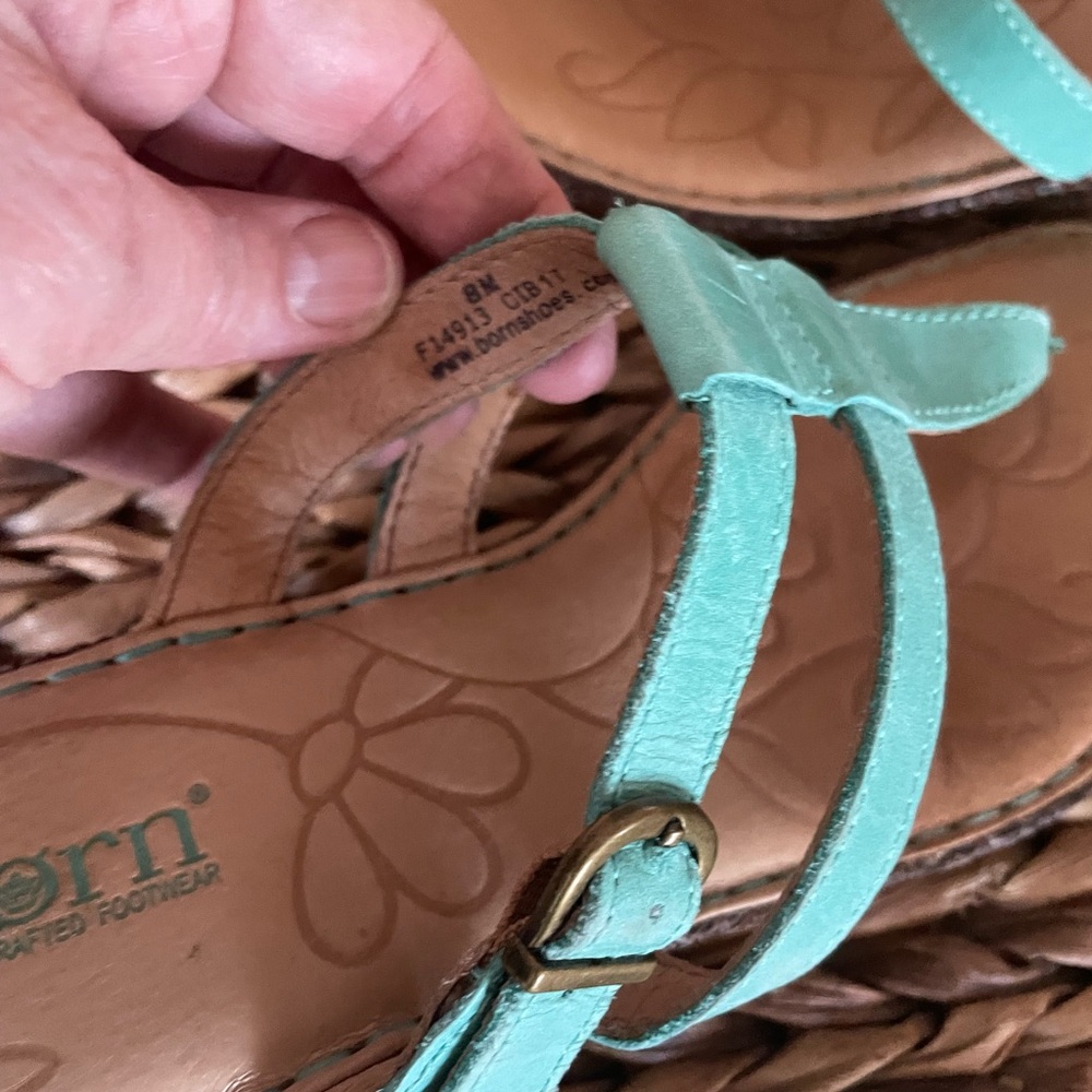 Born Women's Turquoise Sandals Genuine Leather - Picture 4 of 7